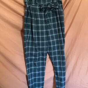 Garage Plaid Paperbag Pant